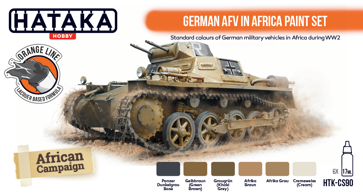 Hataka HTK-CS90 ORANGE LINE – German AFV in Africa paint set 6x17ml – image 2