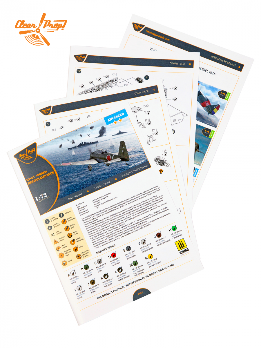 Clear Prop! CP72012 Ki-51 Sonia Reconnaissance ADVANCED KIT 1/72 – zdjęcie 9