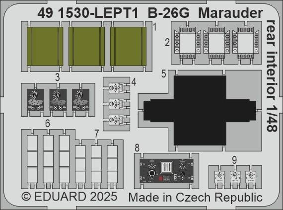 Eduard 491530 B-26G Marauder rear interior ICM 1/48 – immagine 2