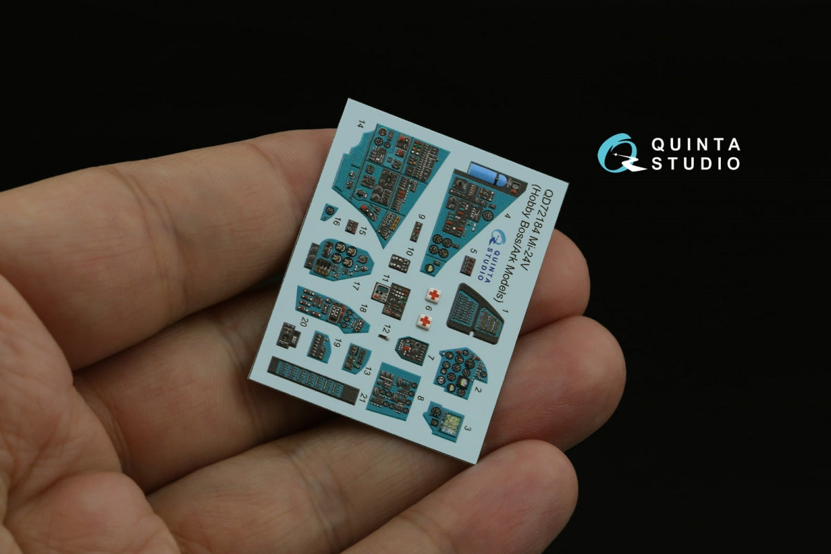Quinta Studio QD+72184 Mi-24V 3D-Printed &amp;amp; colored Interior on decal paper (Hobby Boss/ARK Models) (with 3D-printed resin parts) 1/72 – immagine 4