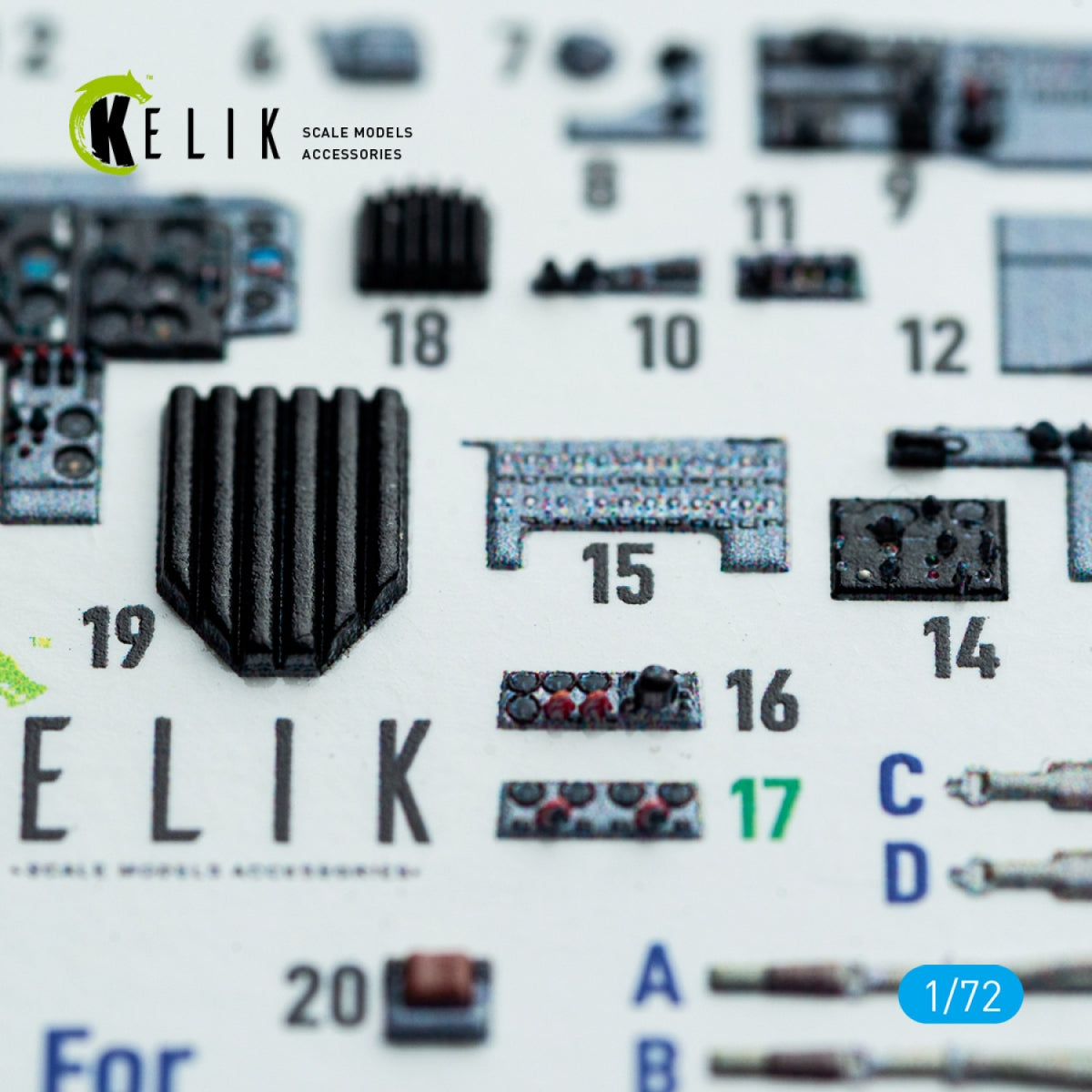 Kelik K72204 MiG-19P/PM - interior 3D decals for ClearProp kit 1/72