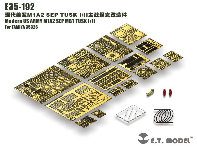 ET Model E35-192 Modern US ARMY M1A2 SEP MBT TUSK I/II (For TAMIYA 35326) (1/35)
