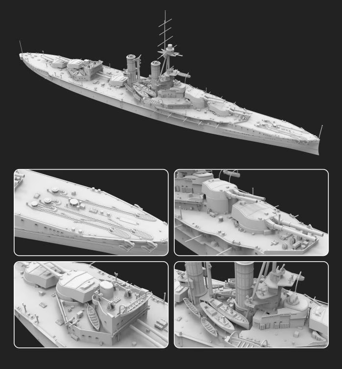 FlyHawk Model FH1312 HMS Iron Duke 1914 1/700 – obrázek 2