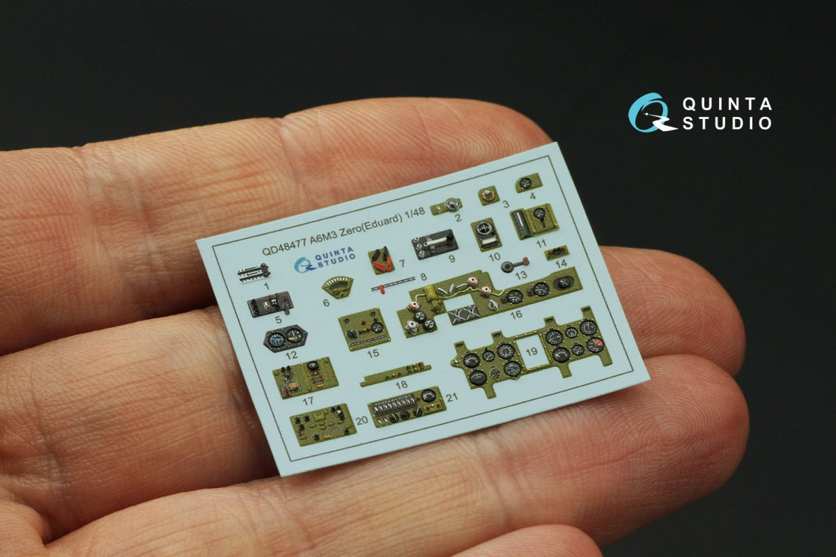 Quinta Studio QD48477 A6M3 Zero 3D-Printed colored Interior on decal paper (Eduard) 1/48 – obrázek 4