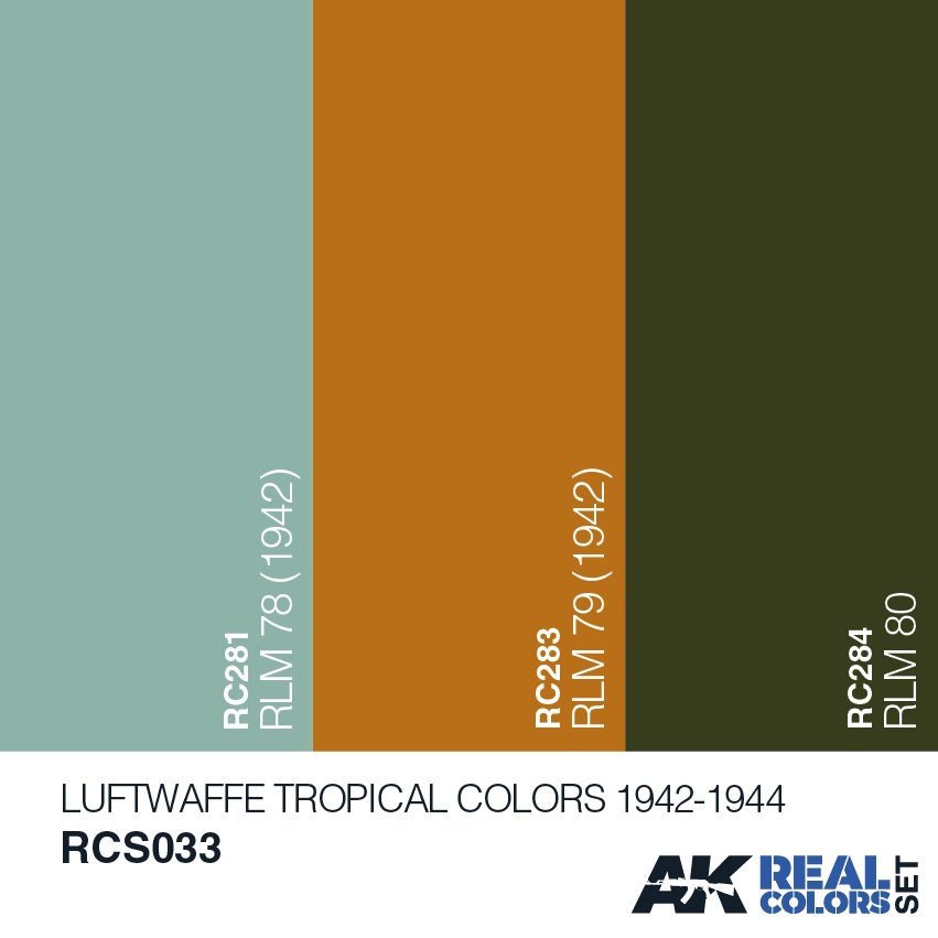 AK Interactive RCS033 LUFTWAFFE TROPICAL COLORS 1942-1944 3x10ml – Bild 2