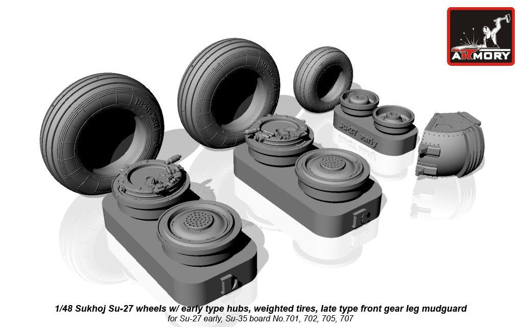 Roues du Sukhoj Su-27 Flanker Armory Models AW48020b au 1/48