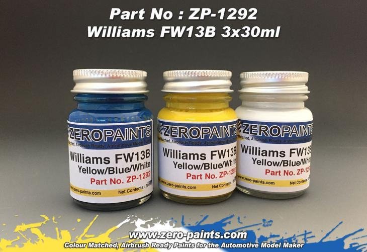 Peinture Zero Paints ZP-1292 Williams Renault FW13B - 3 x 30 ml
