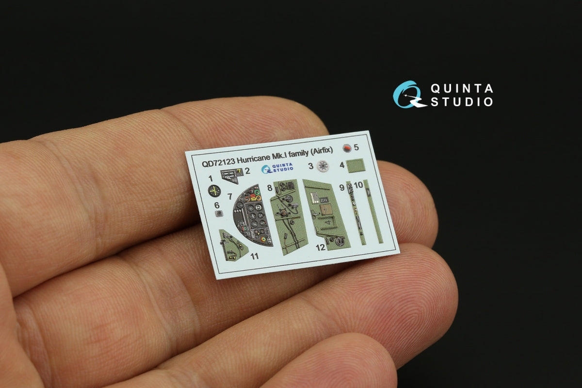 Quinta Studio QD72123 Hurricane Mk.I family 3D-Printed colored Interior on decal paper (Airfix) 1/72 – Bild 4