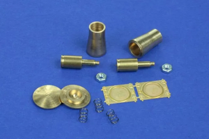 RB Model 35A08 Railroad round buffer turned and photo etch brass kit set contains two buffers 1/35 – Bild 3