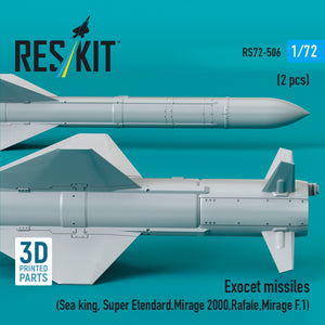 RESKIT RS72-0506 Exocet missiles (2 pcs) (3D Printed) 1/72 – image 2