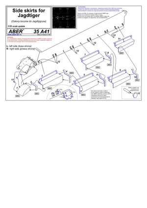 Aber 35A041 Side skirts for Jagdtiger (1/35) – obrázek 4