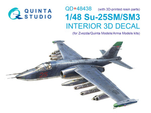 Quinta Studio QD+48438 Su-25SM/SM3 3D-Printed colored Interior on decal paper (Zvezda/Quinta Models/Arma Models) 1/48