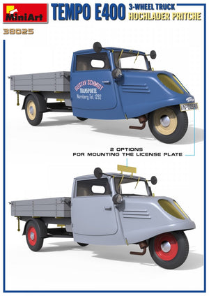 MiniArt 38025 TEMPO E400 HOCHLADER PRITSCHE 3-WHEEL TRUCK 1/35 – image 2