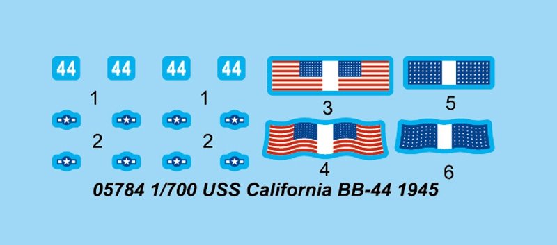 Trumpeter 05784 USS California BB44 Battleship 1945 1/700 – image 5