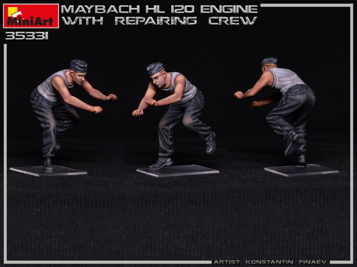 Miniart 35331 MAYBACH HL 120 ENGINE FOR PANZER III/IV FAMILY WITH REPAIR CREW 1/35 – image 9