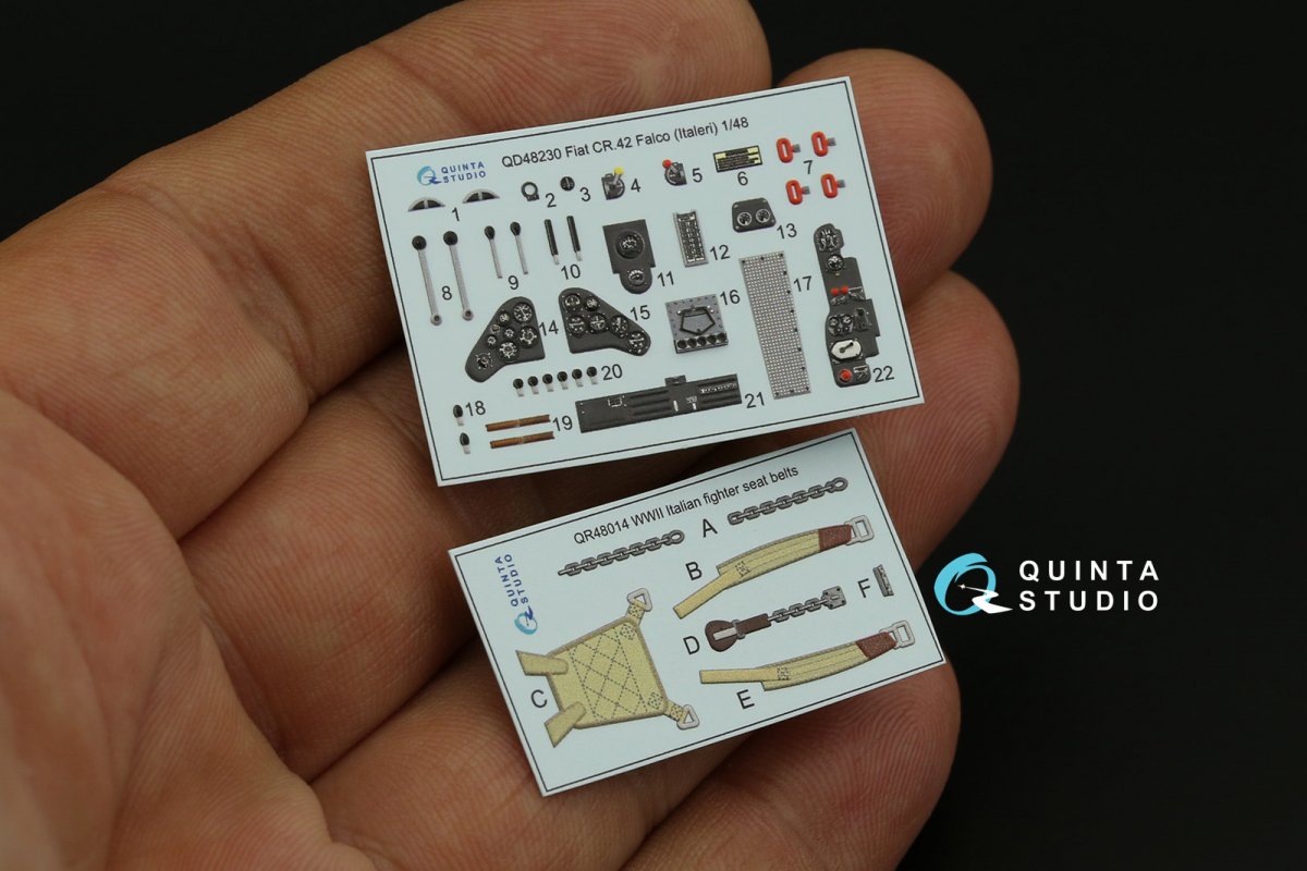 Quinta Studio QD48230 Fiat CR.42 3D-Printed &amp;amp; colored Interior on decal paper (Italeri) 1/48 – image 6