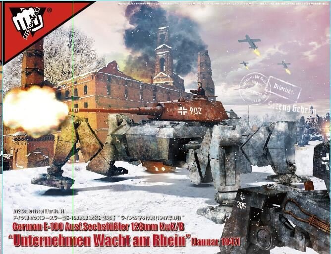 Modelcollect UA72181 German E-100 Ausf.SechsfuBler 128mm KwK/B &amp;quot;Operation Bulge&amp;quot; January 1947 1/72