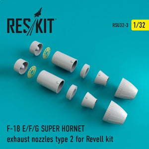RESKIT RSU32-0003 F-18 SUPER HORNET Type 2 exhaust nozzles for Revell 1/32
