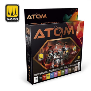 AMMO of Mig Jimenez ATOM 20706 Basic Wargames Colors I Set 12 x 20 ml