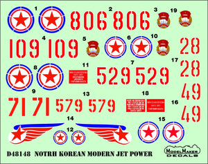 ModelMaker Decals D48148 North Korean Modern Jet Power 1/48 – imagen 2