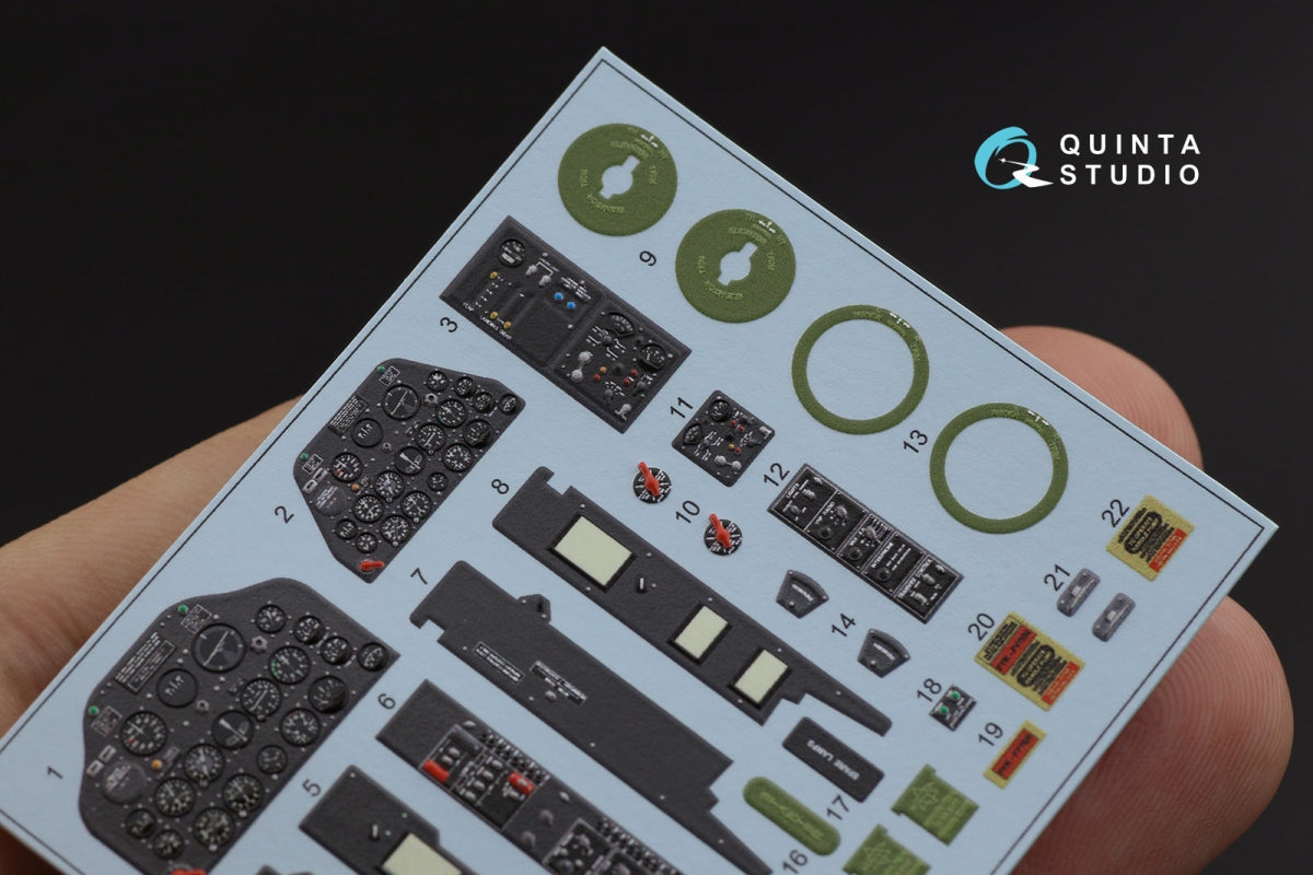 Quinta Studio QD32102 T-6G 3D-Printed colored Interior on decal paper (Kitty Hawk) 1/32 – immagine 5