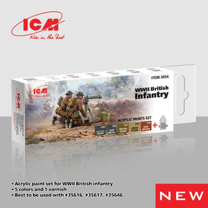 ICM 3054 Acrylic paints set for WWII British infantry 12 ml x 6