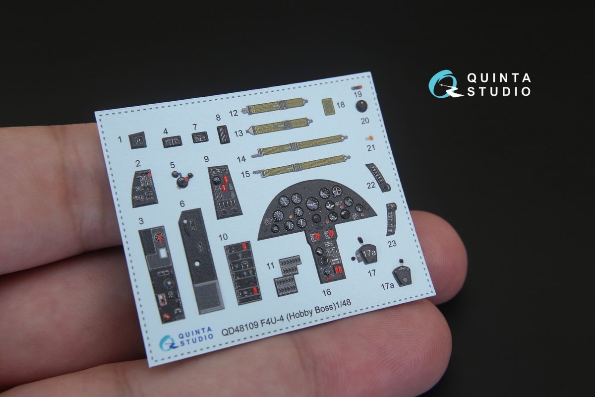 Quinta Studio QD48109 F4U-4 3D-Printed &amp;amp; colored Interior on decal paper (for HobbyBoss kit) 1/48 – image 3