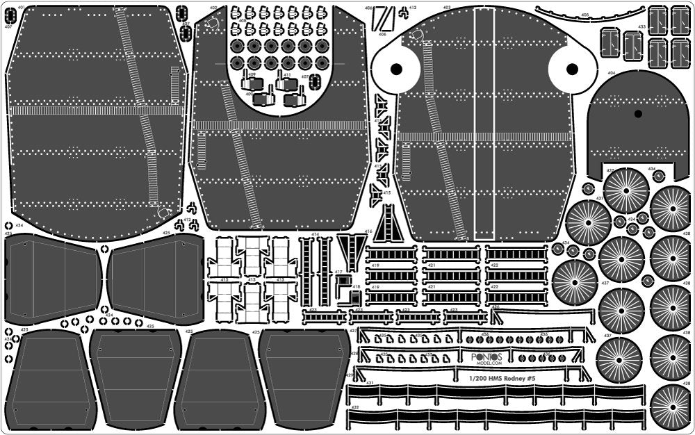 Pontos 23007F1 HMS RODNEY 1942 Detail Up Set 1/200 – image 26