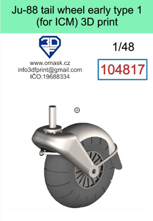 Omask 104817 Ju-88 tail wheel early type 1 3D print (for ICM) 1/48