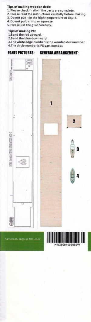 Wood Hunter W35086 USS Langley CV-1 Wooden Deck for Trumpeter 05631 1/350 – obrázek 2