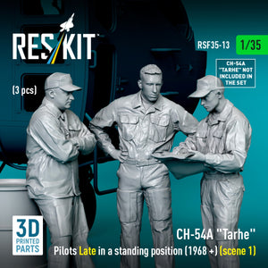 RESKIT RSF35-0013 CH-54A &amp;quot;Tarhe&amp;quot; pilots Late in a standing position (1968 +) (scene 1) (3 pcs) (3D Printed) 1/35 – image 4