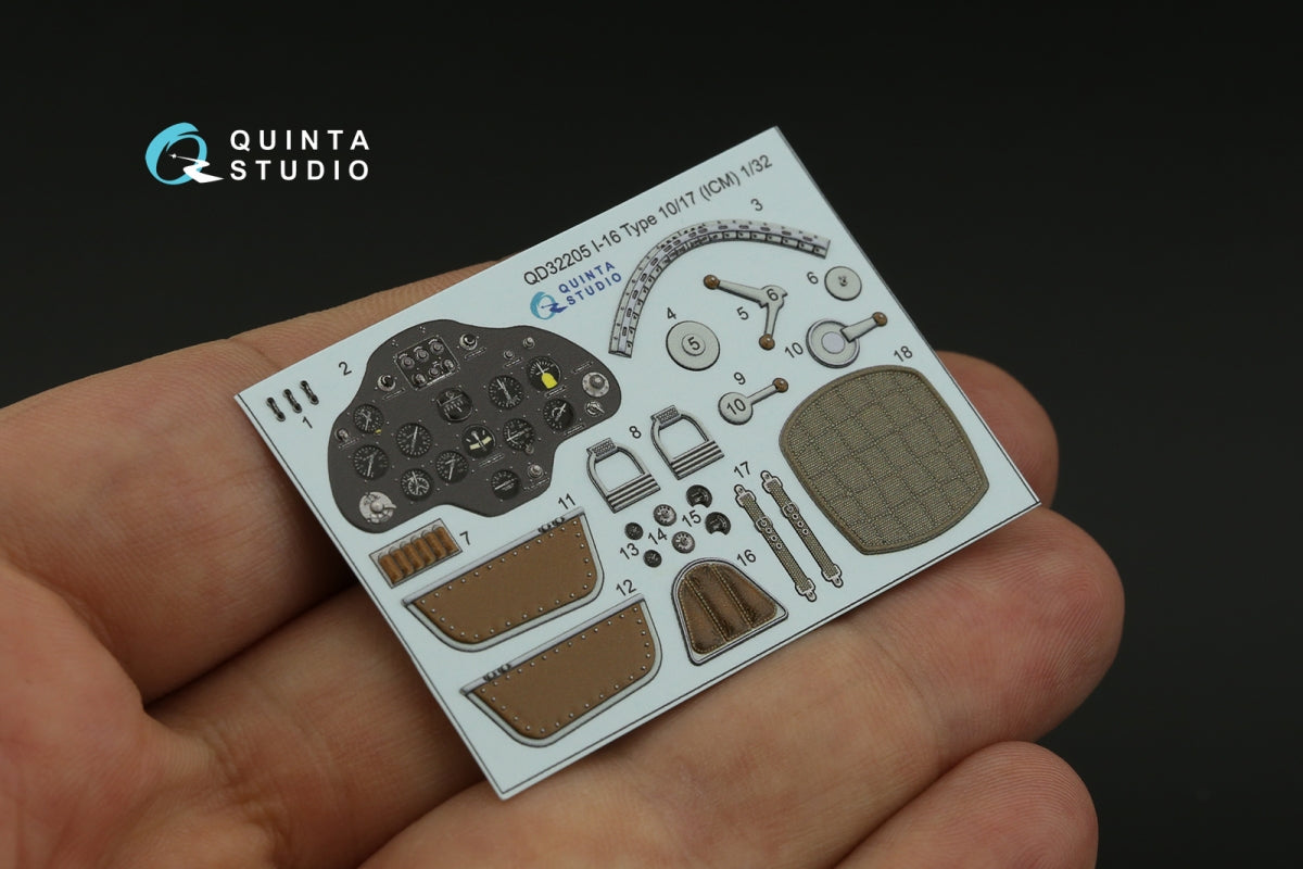 Quinta Studio QD32205 I-16 Type 10/17 3D-Printed colored Interior on decal paper (ICM) 1/32 – Bild 9