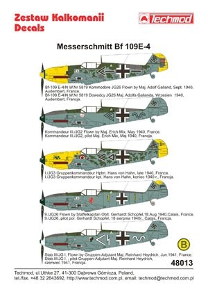 Techmod 48013 - Messerschmitt Bf 109E-4 1/48 – obrázek 2