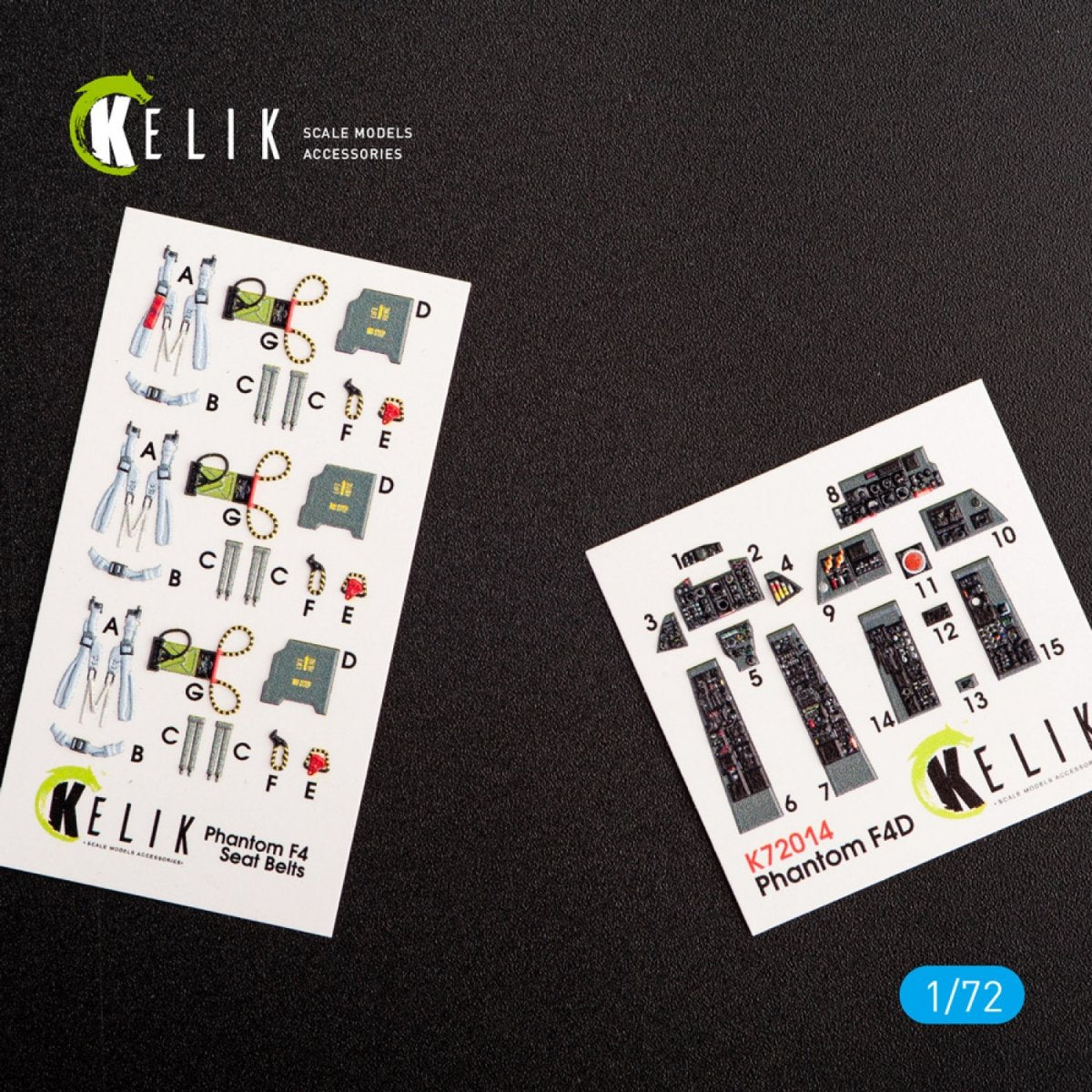 KELIK K72014 F-4D &amp;quot;PHANTOM II&amp;quot; INTERIOR 3D DECALS FOR FINEMOLDS KIT 1/72