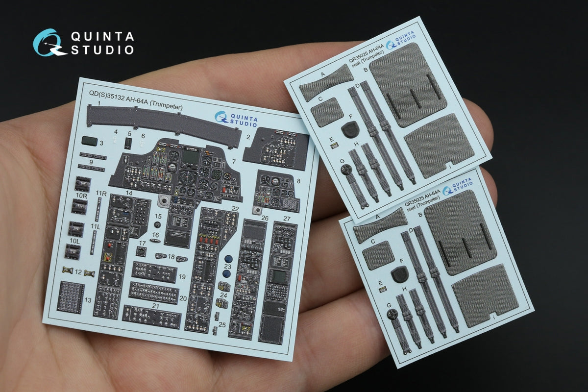 Quinta Studio QD35132 AH-64A 3D-Printed colored Interior on decal paper (Trumpeter) 1/35 – image 3