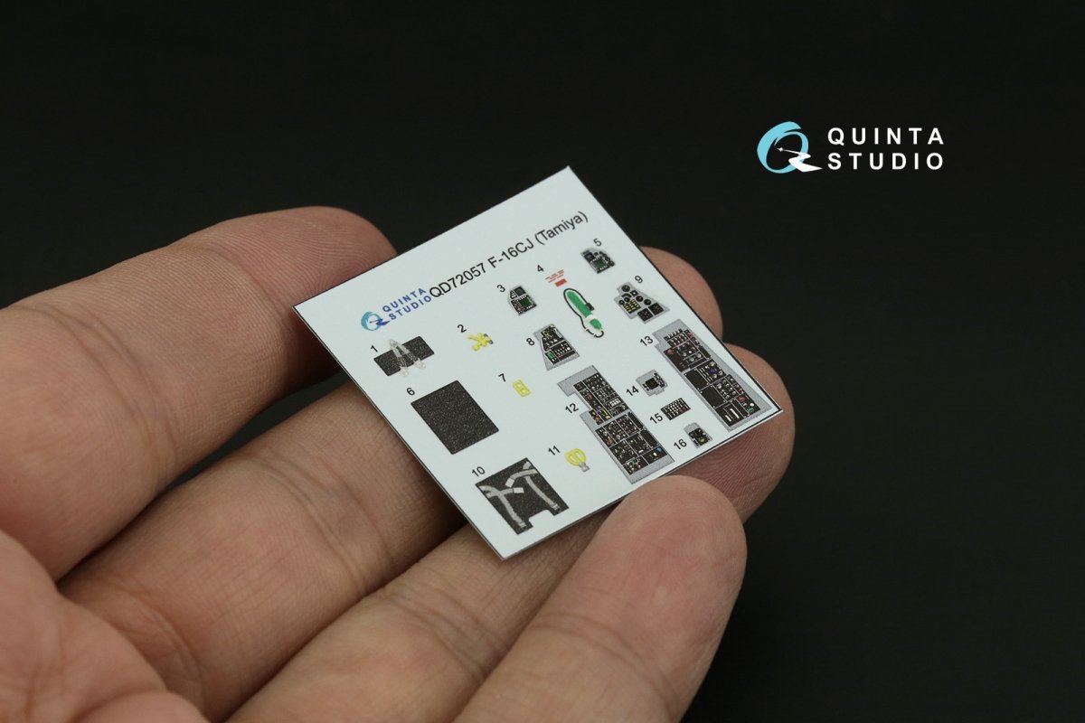 Quinta Studio QD72057 F-16CJ 3D-Printed &amp;amp; colored Interior on decal paper (Tamiya) 1/72 – Bild 3
