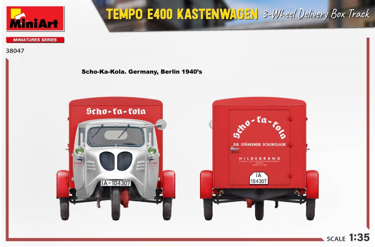MiniArt 38047 TEMPO E400 KASTENWAGEN 3-WHEEL DELIVERY BOX TRACK 1/35 – image 18