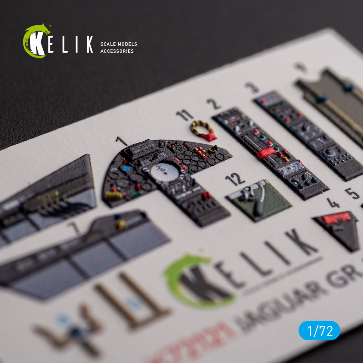 KELIK K72121 Jaguar GR.1/GR.3 - interior 3D decals for Italeri kit 1/72 – obrázek 2