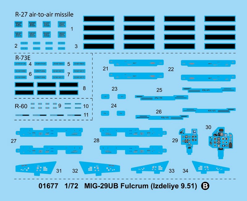 Trumpeter 01677 MIG-29UB Fulcrum Izdeliye 9.51 1/72 – Bild 6