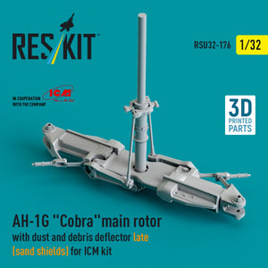 RESKIT RSU32-0176 AH-1G &amp;quot;Cobra&amp;quot; main rotor with dust and debris deflector (sand shields) late version for ICM kit (3D Printed) 1/32 – Bild 2