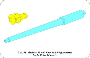 Aber 72L-18 75mm KwK40L/48 barrel for Panzer IV Ausf. J / German 75mm KwK 40 L/48 gun barrel for Pz.Kpfw. IV Ausf.J 1/72 – Bild 4