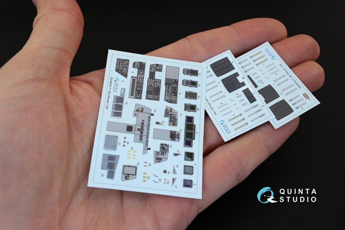 Quinta Studio QD48052 F-15E 3D-Printed &amp;amp; colored Interior on decal paper (for Revell kit) 1/48 – image 4