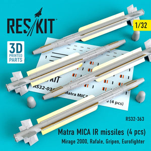 RESKIT RS32-0363 MATRA MICA IR MISSILES (4PCS) 1/32