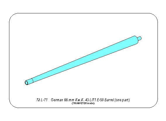 Aber 72L-71 Germ.88 mm Kw.K. 43 L/71 E-50 Barrel (one part) 1/72 – obrázek 8