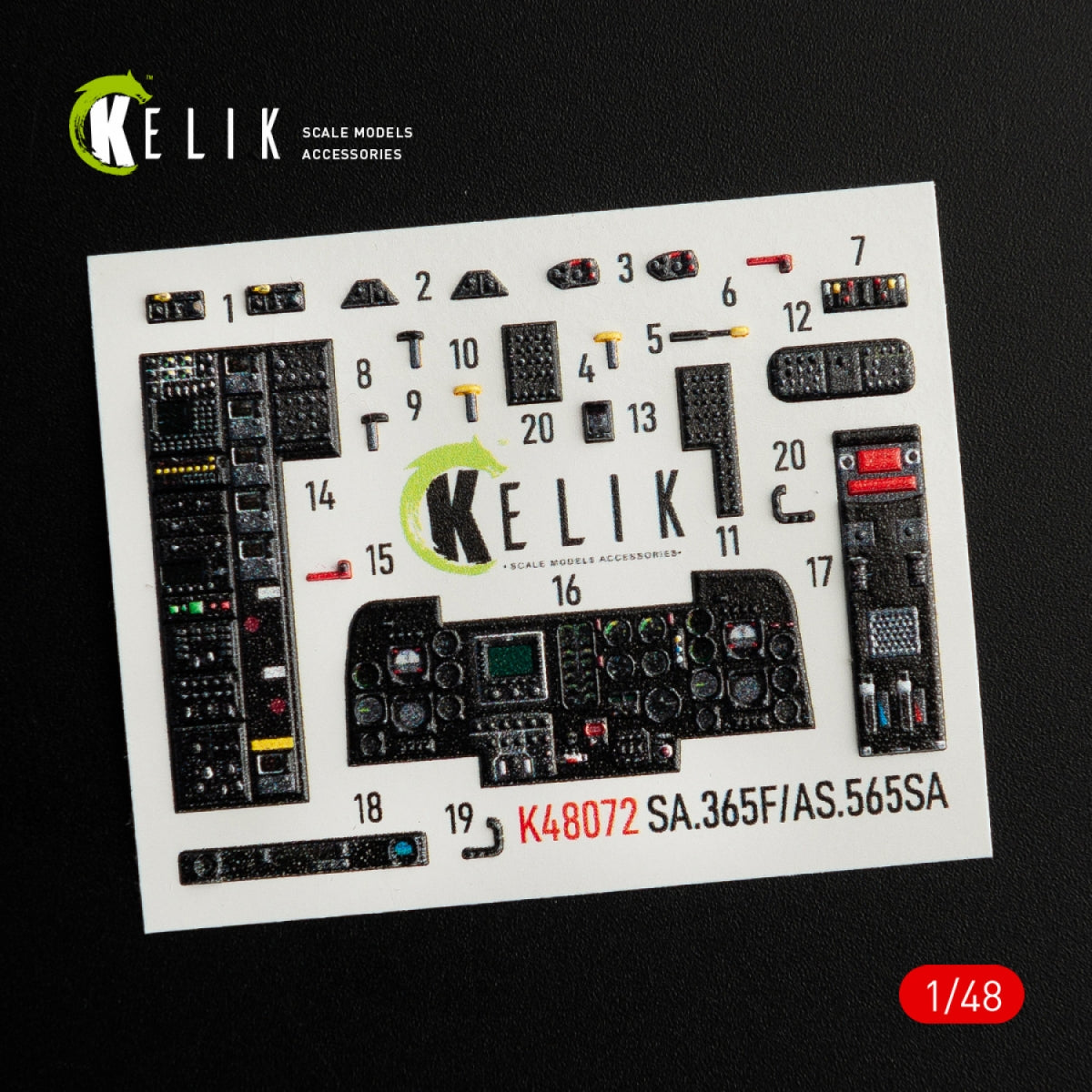 KELIK K48072 DAUPHIN II SA.365F / AS.565SA INTERIOR 3D DECALS FOR KITTY HAWK / ZIMIMODEL KIT 1/48 – image 2