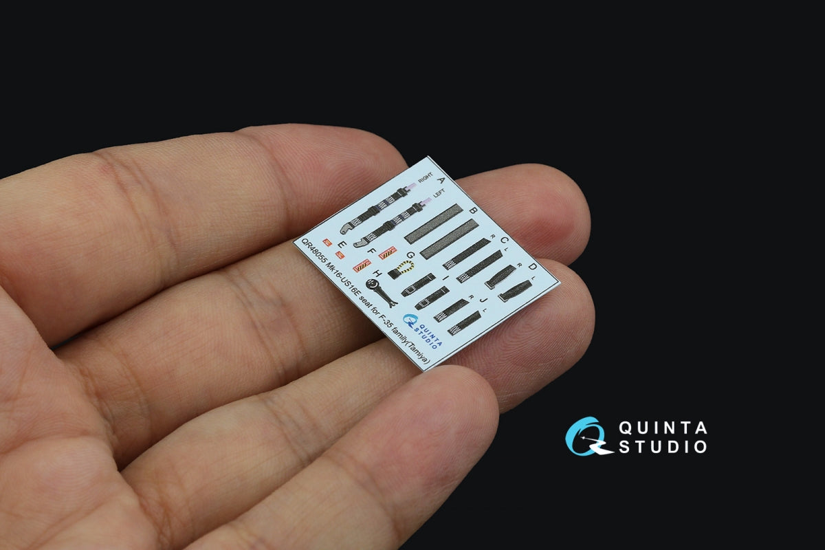 Quinta Studio QD48288 F-35A 3D-Printed &amp;amp; colored Interior on decal paper (Tamiya) 1/48 – image 10