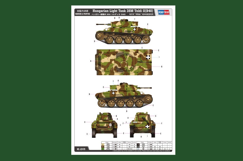 Hobby Boss 82478 Hungarian Light Tank 38M Toldi II(B40) 1/35 – image 3