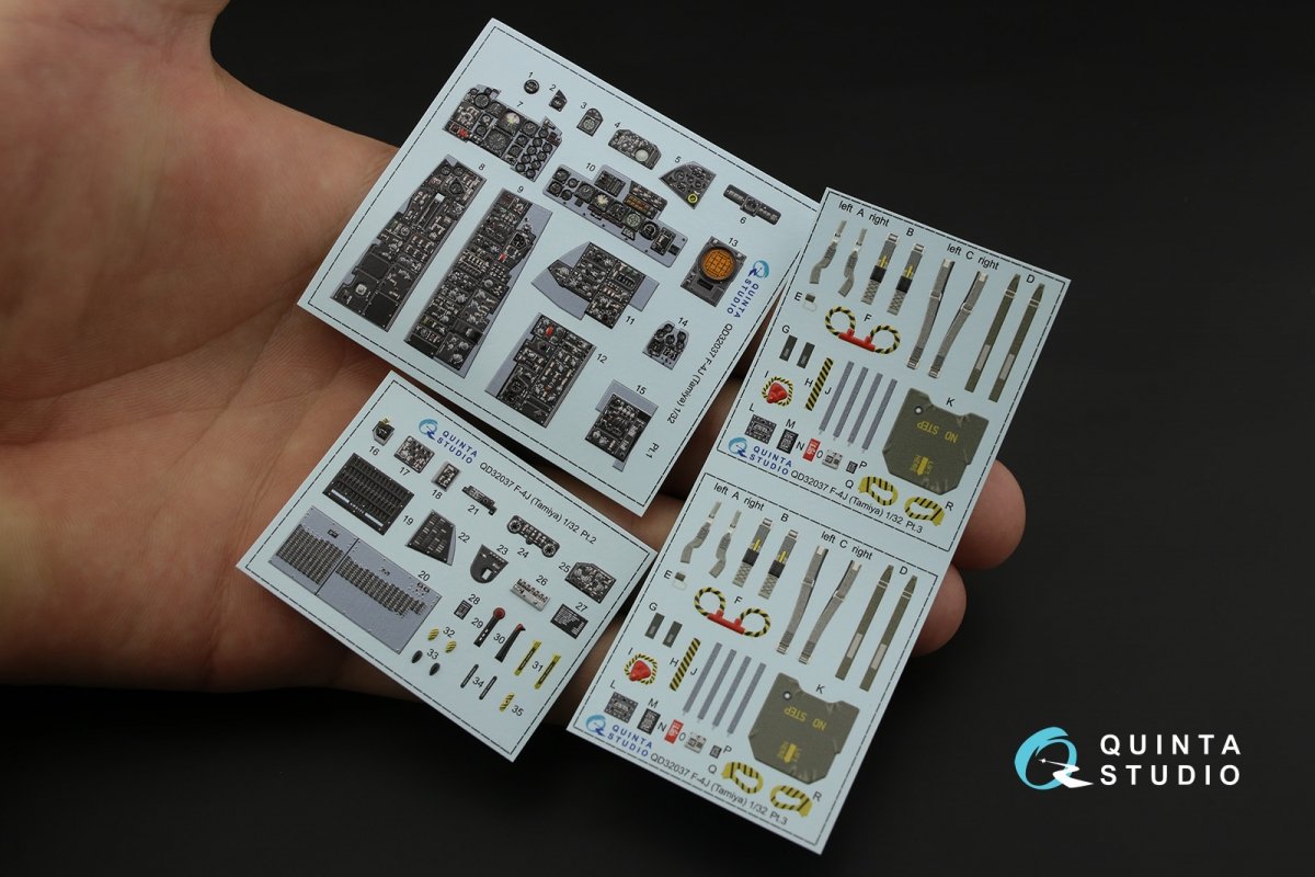 Quinta Studio QD32037 F-4J 3D-Printed &amp;amp; colored Interior on decal paper (for Tamiya kit) 1/32 – image 2