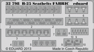 Eduard 32798 B-25 seatbelts FABRIC 1/32 HK Models – image 2