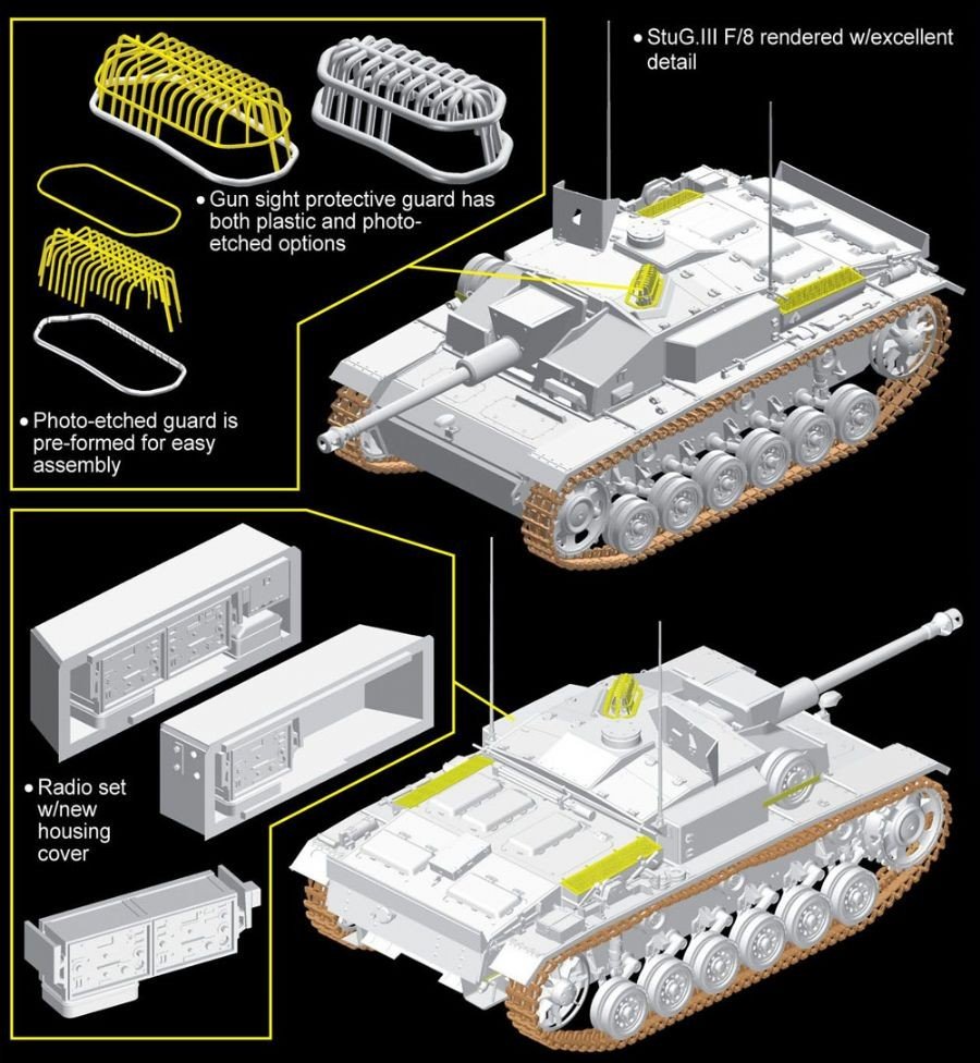 Dragon 6620 StuG. III F/8 Early Production Italy 1943 1/35 – obrázek 2